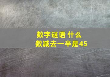 数字谜语 什么数减去一半是45